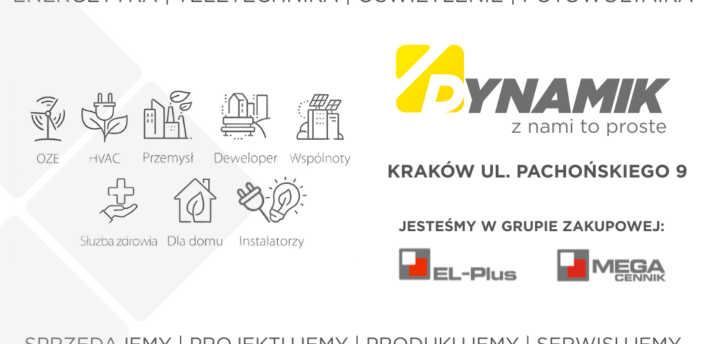 Hurtownia Elektryczna Kraków Pachońskiego - Baner reklamowy Centrum Instalacji Elektrycznych Dynamik Kraków